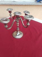 Five-pronged silver-plated metal candle holder,, 27x 24 cm,, 1.2 kg,, now without a minimum price..