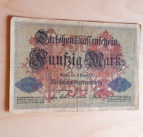 NÉMET 1914. évi  50 MÁRKÁS papírpénz...