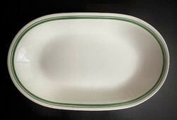 Alföldi double green striped pancake sausage plate oval bowl