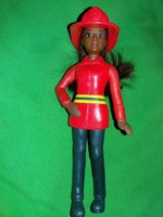 Retro firefighter chocolate barbie doll with hair 12 cm according to the pictures