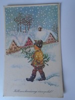 D195611  Karácsonyi   képeslap 1950k Komádi