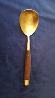 Copper spoon with mahogany or rosewood handle!