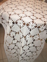 Beautiful hand crocheted antique floral lace tablecloth