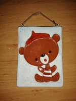 Industrial artist ceramic bear wall picture 8*10.5 cm for littlevic
