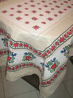 Beautiful antique vintage pink woven tablecloth