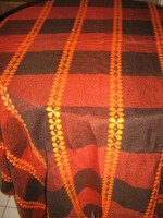 Beautiful floral checkered fringed edge colorful soft woven tablecloth