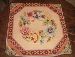 Beautiful woven spring floral decorative pillow