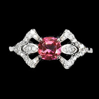 Real pink topaz 925 sterling silver ring