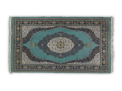 Vintage perzsaszőnyeg, Türkiz, kék szőnyeg, Gyapjú szőnyeg