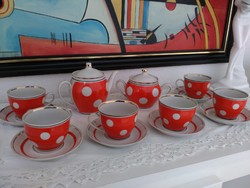 Ukrainian baranovka polka dot tea set from the 1960s