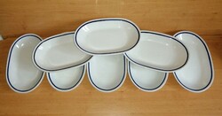 Alföldi porcelán kék csíkos virslis főzelékes adagtál menzás tányér 8 db egyben (ia)