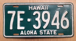Régi amerikai rendszám rendszámtábla 7E-3946 Aloha State USA .