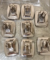 8 chrome bathroom glass shelf holders, older pieces