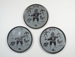 Glass coaster set of 3 Boma brand Canadian made with Eskimo bird image