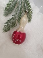Karácsonyfadísz, régi üveg dísz, Egri-borospalack