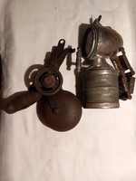 Old bicycle lamp and bell