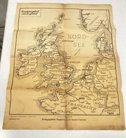 Kriegsgebiet England / Frankreich háborús övezet térkép 1940 papírrégiség