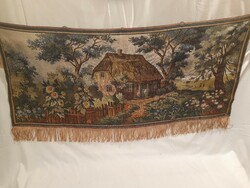 Old antique fairy-tale tapestry or woven wall protector