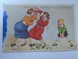 D195646 Humor - De muris ez a két néni!   képeslap 1930-40k