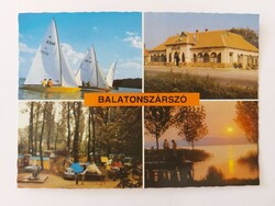 Old postcard Balatonszárszó retro photo postcard