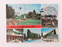 Old postcard Balatonboglár wave hostel retro photo postcard