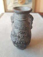 Ancient / Antique Chinese Marked Clay Vase with Dragons -Rear to find