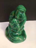 Extremely rare Lonkay ceramic artdeco monkey couple statue
