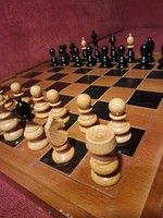 Nagyméretű Antik sakk készlet,, hiánytalan