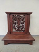 Antik térdeplő imaszék barokk ima szék keményfa faragott keresztény bútor 848 7415
