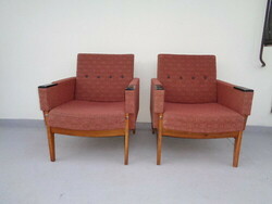Retro armchair 2 pieces of vintage design with a particularly rare shape