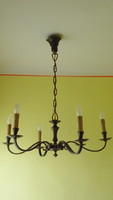 Chandelier, 6 arms copper, 75 cm, working