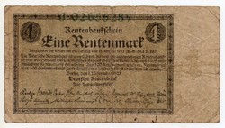 Németország 1 német Rentenmark, 1923, viseltes, de ritka