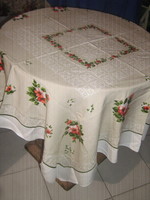 Charming light summer vintage floral tablecloth