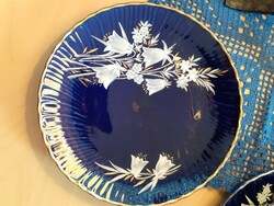Fena blue cobalt breakfast set cup small plate lily of the valley gilded bounce