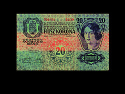 20 Korona - January 2, 1913 - 110-year-old banknote in excellent condition!