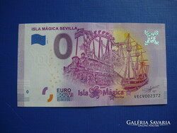 Spain 0 euro 2020 isla magica sevilla ship! Rare memory paper money! Unc!