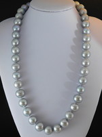14K White Gold Beautiful Pearl Necklace with 9.7-10 Mm Large Pearls