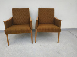 Retro fotel bútor kárpitozott fa karfás fotel szék 2 darab 5460