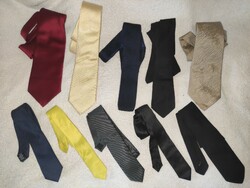 10db egyszínű  nyakkendő egyben - márkás és selyem is  van benne