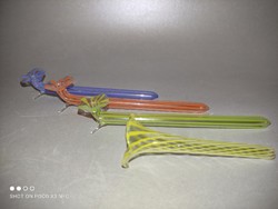 Bimini Lauscha Art kézműves üveg késtartó üveg késbak 3 darab plusz 1 ajándék mini váza?