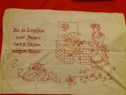 Antique embroidered, lovely versicle wall picture that can be fixed behind the kitchen sparhelt, tapestry according to the pictures