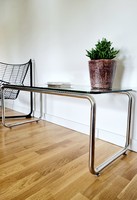 Bauhaus-style tubular glass table, coffee table