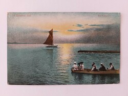 Old postcard 1916 Balaton evening atmosphere postcard