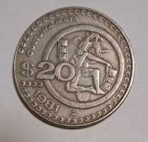 Mexikó 20 peso, 1981 Maya kultúra (94l