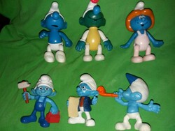 Retro Huppik Dwarf blue plastic large 12 cm collection figures 6 in one according to the pictures