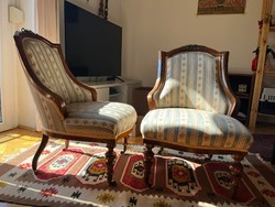 Biedermeier fotelek párban - 2 db