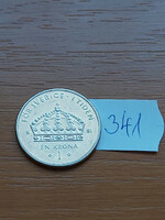 Sweden 1 kroner 2008 si, carl xvi gustaf, copper-nickel 341