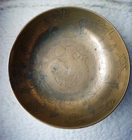 Impressive oriental patterned brass dish