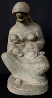 DT/235. Anya gyermekével - terrakotta kisplasztika