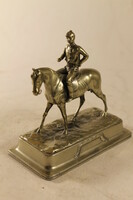 Antique metal equestrian statue 347